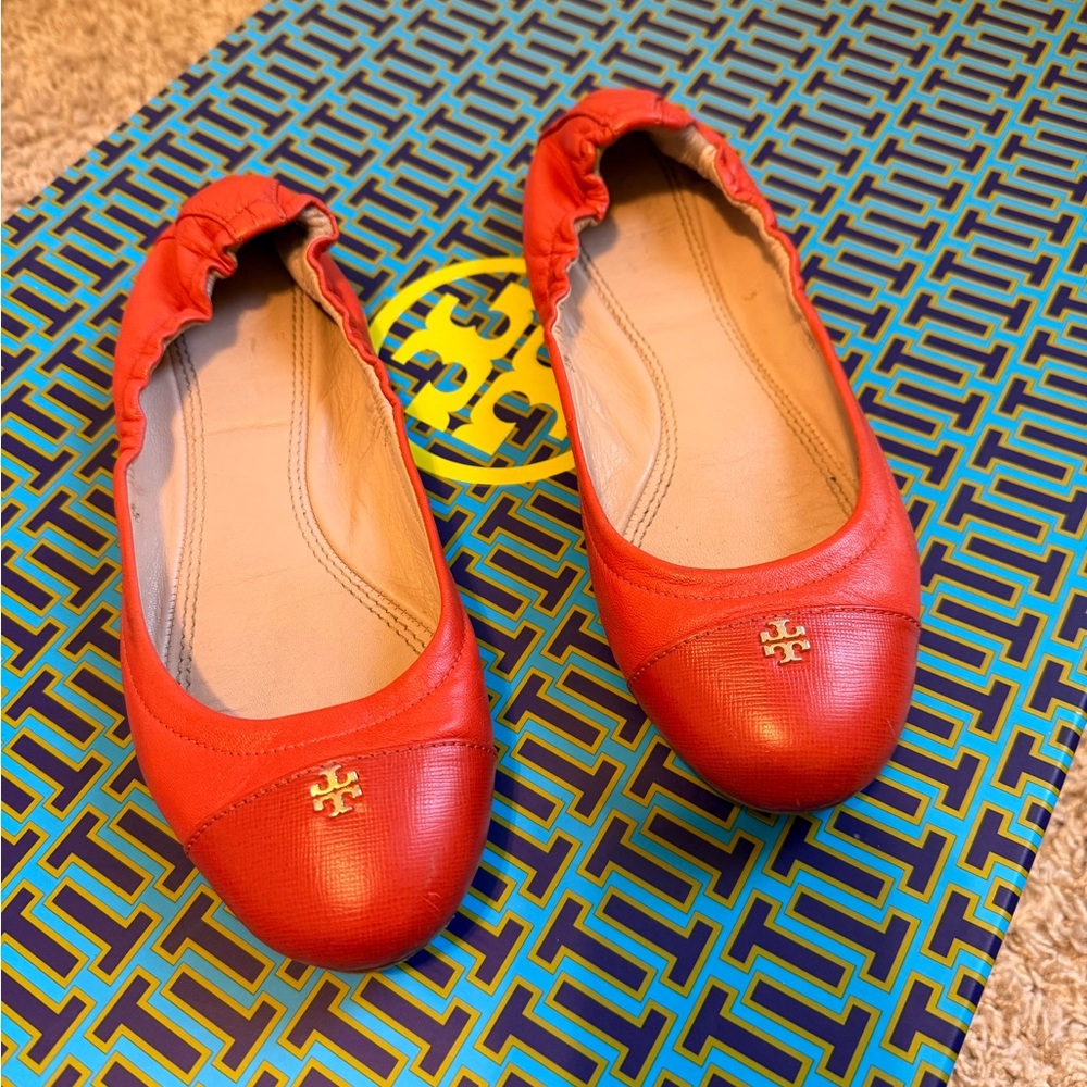 Tory Burch Red Ballet Flats